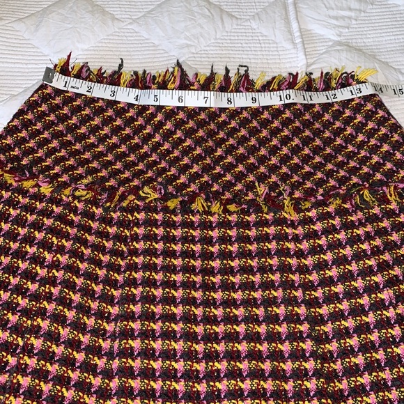 IBlues Pleated Houndstooth Print Multi Colors Tweed Short  Skirt - Picture 9 of 11